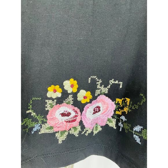 ASOS DESIGN Black Mini Smock Dress Floral Embroidery - Picture 3 of 9